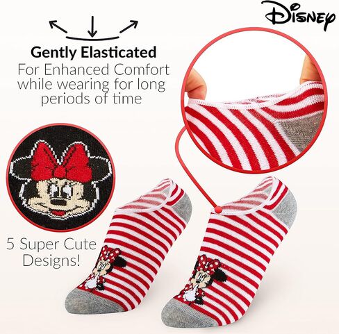 Disney Invisible Socks Girls No Show Minnie Mouse Kids 5 Pack Invisible Socks in Saudi Arabia