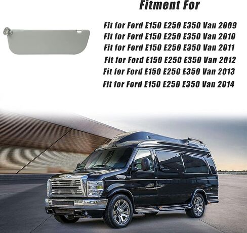 واقي من الشمس من جانب السائق الأيسر مناسب لسيارة Ford E150 E250 E350 Van 2009 2010 2011 2012 2013 2014 يستبدل # 9C2Z-1504105-FA (يسار، رمادي) in Saudi Arabia