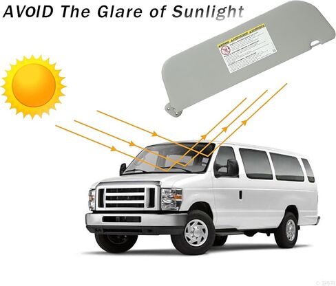 واقي من الشمس من جانب السائق الأيسر مناسب لسيارة Ford E150 E250 E350 Van 2009 2010 2011 2012 2013 2014 يستبدل # 9C2Z-1504105-FA (يسار، رمادي) in Saudi Arabia