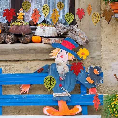 24 Pieces Fall Tree Ornaments Thanksgiving Wooden Maple Leaves Ornaments Fall Maple Leaves Wood Crafts Autumn Wooden Maple Leaf Hanging Decorations for Thanksgiving Autumn Fall Harvest Decorations in Saudi Arabia