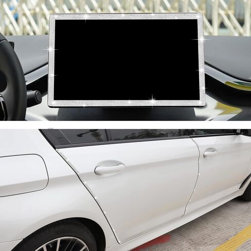 TOMALL Bling Car Door Guard Crash Bumper Crystal Anti-Scratch Strip ملصق كريستالي باب السيارة ممتص الصدمات ملحقات DIY للديكور الداخلي والخارجي ملحقات التصميم باللون الأبيض in Saudi Arabia