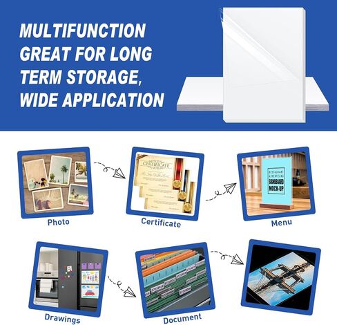 150 Pack Self Adhesive Laminating Sheets A4 A5 A6 Size Clear Laminate Sheets, No Heat, No Machine Needed 3mil Laminate Sheets for Letter, Photo, ID Badge, Certificates and Cards in Saudi Arabia