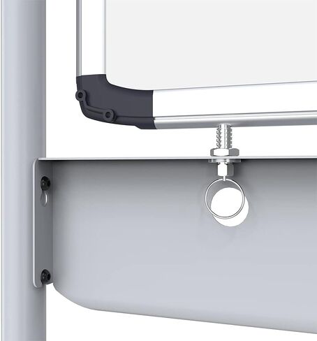 VIZ-PRO سبورة بيضاء مغناطيسية متنقلة مزدوجة الجوانب، مقاس 24 × 36 بوصة، اتجاه عمودي، إطار وحامل من الألومنيوم in Kuwait