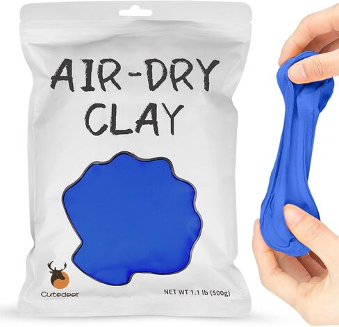 Cutedeer White Air Dry Clay, 1.1lb Foam Modeling Clay, Soft Squishy Molding for Kids Adults, Arts & Crafts Project Slime Supplies(1.1lb - 1 Pack, White) in Kuwait