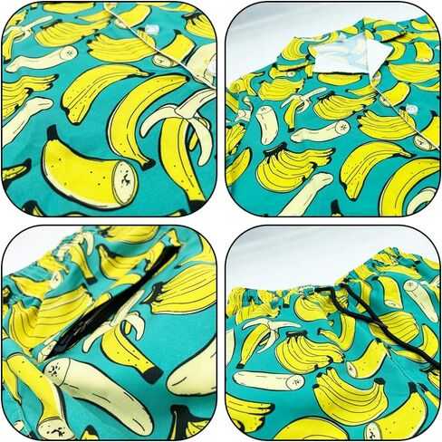 طقم ملابس أطفال من Bananas Boys Hawaiian مكون من قطعتين من القمصان ذات الأزرار السفلية وبطانة مضغوطة لصيف الشاطئ in Saudi Arabia