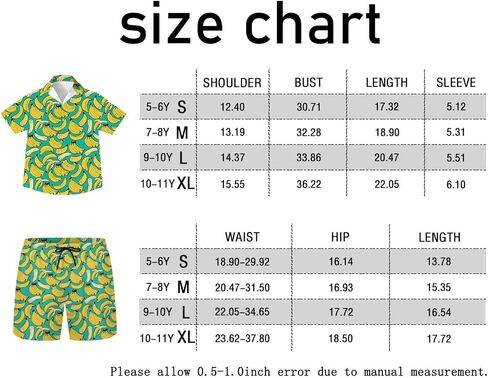 طقم ملابس أطفال من Bananas Boys Hawaiian مكون من قطعتين من القمصان ذات الأزرار السفلية وبطانة مضغوطة لصيف الشاطئ in Saudi Arabia