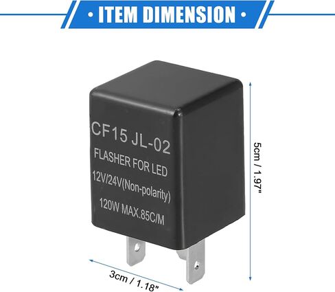 إصلاح مرحل ومضي LED إلكتروني، CF15 JL02 فلاشات إشارة الانعطاف عالمية للسيارة غير قطبية مفتوحة عادة ABS أسود in Saudi Arabia