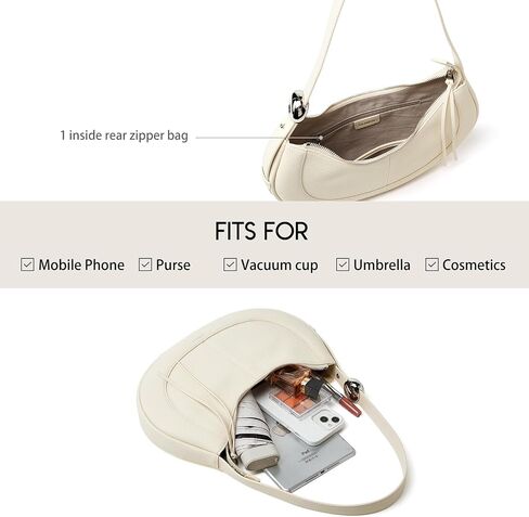LA FESTIN Leather Crescent Bag - Adjustable Strap Shoulder Bag for Women’s Crossbody Handbags, Designer Satchel Purses in Saudi Arabia