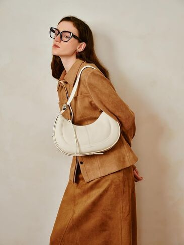 LA FESTIN Leather Crescent Bag - Adjustable Strap Shoulder Bag for Women’s Crossbody Handbags, Designer Satchel Purses in Saudi Arabia