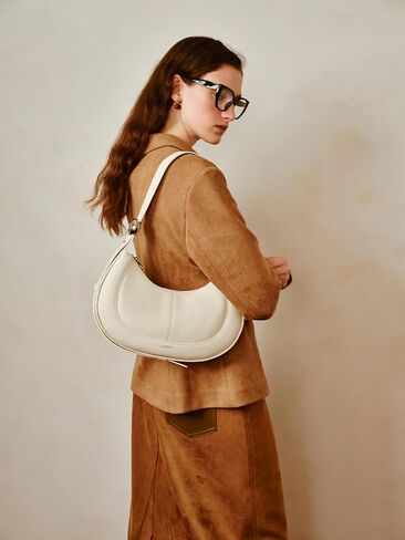 LA FESTIN Leather Crescent Bag - Adjustable Strap Shoulder Bag for Women’s Crossbody Handbags, Designer Satchel Purses in Saudi Arabia