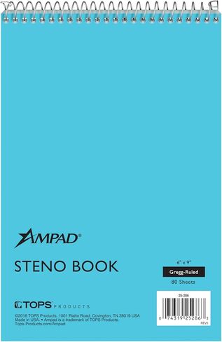 كتاب أمباد ستينو، 6 × 9 بوصة، قاعدة جريج، ورق أزرق وغطاء، 80 ورقة، 12 حزمة (25-286) in Kuwait