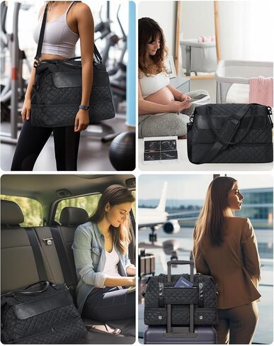 For Spirit Airlines Personal Item Bag 18x14x8 Travel Duffle Bag for Women with Shoe Compartment Carry on Overnight Bag with Toiletry Bag Wet Pocket(Patent Pending) in Saudi Arabia