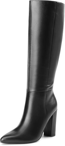 DREAM PAIRS Knee High Boots Women Chunky Heel Pointed Toe Tall Boots for Women Side Zipper Long Boots in Saudi Arabia