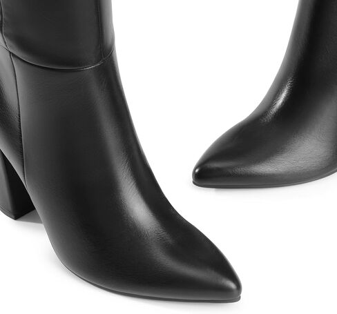 DREAM PAIRS Knee High Boots Women Chunky Heel Pointed Toe Tall Boots for Women Side Zipper Long Boots in Saudi Arabia