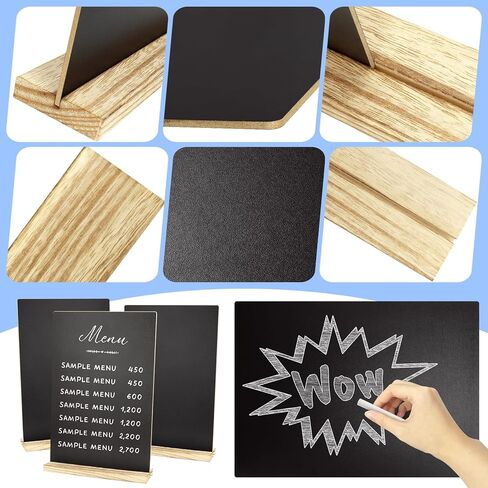 6 PCS Wooden Chalkboard Signs with Holder, Blackboard Sign for Restaurant Menu Board, Wedding Party Decor, 8x12 Inches in Kuwait