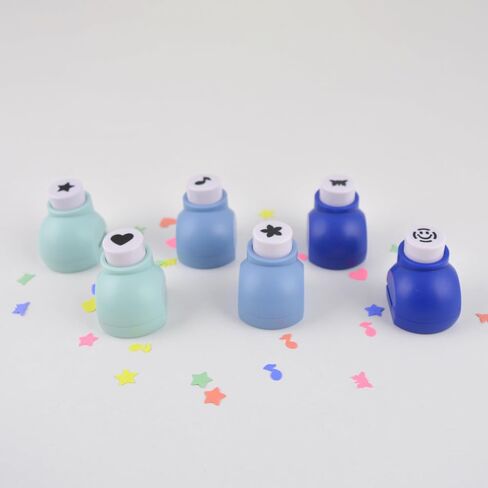 Westcott 00590 Mini Paper Punches, Fun Punch Set with Star, Heart, Music Note, Flower, Smiley Face, and Butterfly Paper Punches for Crafting and Scrapbooking, Set of 6, Blue in Saudi Arabia