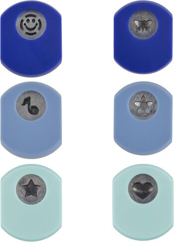 Westcott 00590 Mini Paper Punches, Fun Punch Set with Star, Heart, Music Note, Flower, Smiley Face, and Butterfly Paper Punches for Crafting and Scrapbooking, Set of 6, Blue in Saudi Arabia