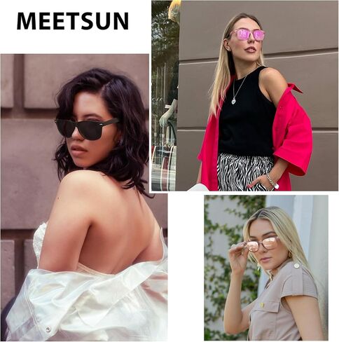 نظارات شمسية مستقطبة من MEETSUN للنساء والرجال نظارات شمسية كلاسيكية عصرية للقيادة حماية من الأشعة فوق البنفسجية 400 (3 عبوات) in Saudi Arabia