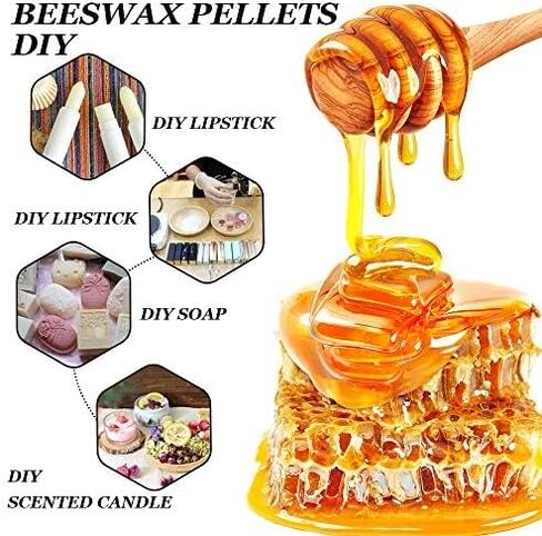 أقراص شمع العسل الأبيض، حبيبات شمع العسل بوزن 5 رطل لصنع الشموع، مشاريع DIY in Kuwait