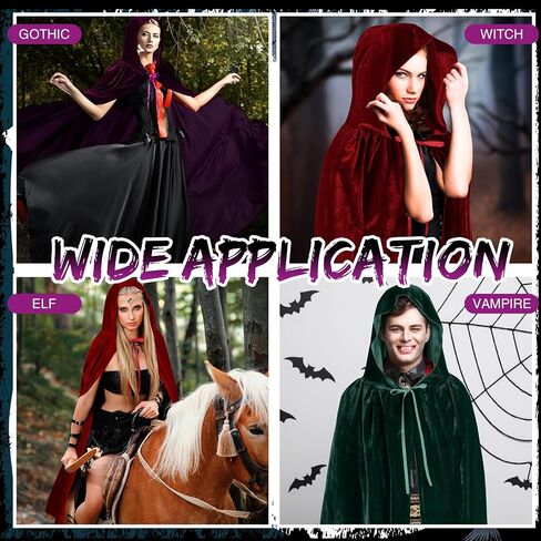 3 Pcs Halloween Witch Sisters Costume Adults Hooded Robe Cloak for Halloween Costume Cape Unisex Cape with Hood for Cosplay Women Wizard Devil Vampire in Saudi Arabia