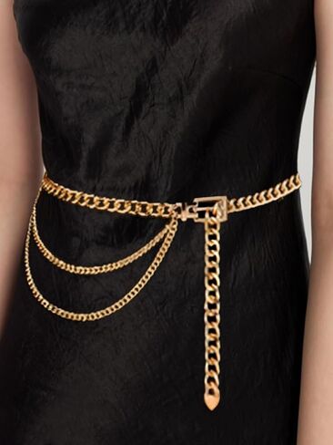Multilayer Metal Waist Chain Belt Belly for Women Dresses Jewelry in Saudi Arabia