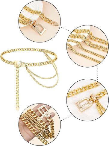 Multilayer Metal Waist Chain Belt Belly for Women Dresses Jewelry in Saudi Arabia