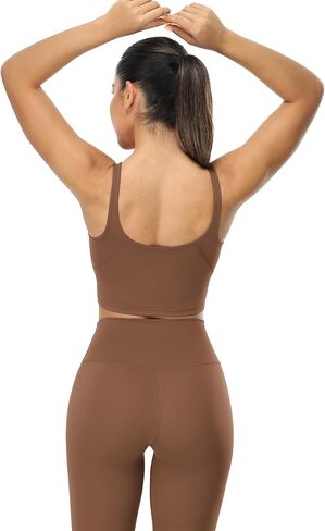 icyzone V Neck Sport Bra for women, Wireless Padded U Back Yoga Running Bra in Kuwait