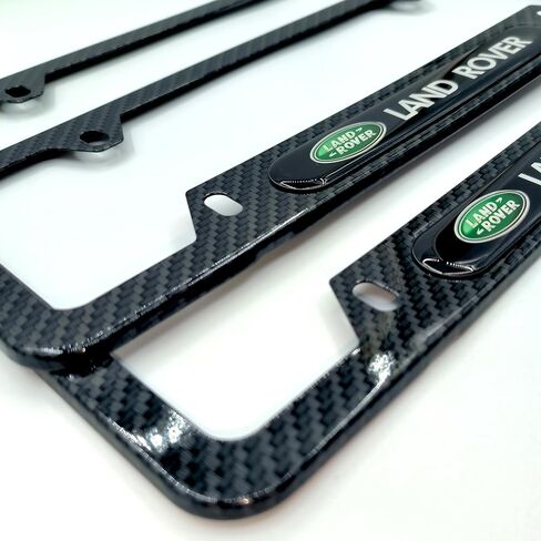 4 Holes License Plate Frames for Land ROVERCarbon Fiber-2 Pack Black Aluminum Metal Rattle Proof Front & Rear Tag License Plate Holders,Stainless Steel Tamper Proof License Plate Screws,for Women&Men in Saudi Arabia