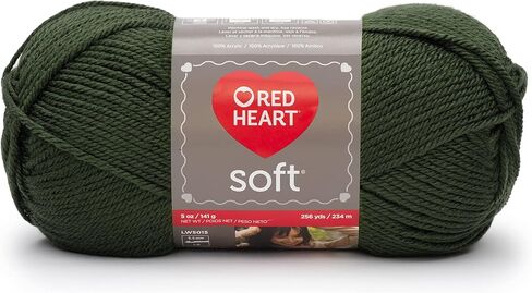 Red Heart Soft Dark Leaf Yarn - 3 Pack of 141g/5oz - Acrylic - 4 Medium (Worsted) - 256 Yards - Knitting/Crochet in Saudi Arabia