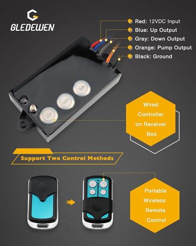 Gledewen G3-H01، مجموعة التحكم عن بعد اللاسلكية لمقطورة التفريغ، إمالة ونش رفع هيدروليكي 12 فولت، وحدة تحكم لاسلكية لمقطورة التفريغ، نظام التحكم في مقطورة التفريغ اللاسلكي عن بعد، نطاق تشغيل 50-100 قدم in Saudi Arabia
