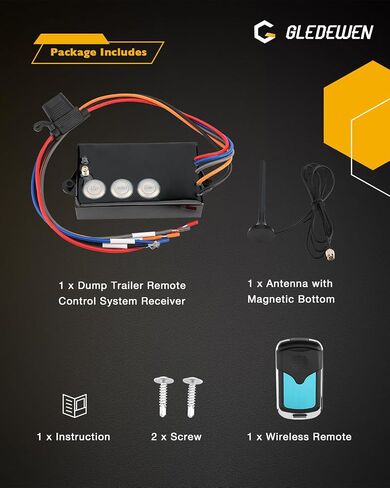 Gledewen G3-H01، مجموعة التحكم عن بعد اللاسلكية لمقطورة التفريغ، إمالة ونش رفع هيدروليكي 12 فولت، وحدة تحكم لاسلكية لمقطورة التفريغ، نظام التحكم في مقطورة التفريغ اللاسلكي عن بعد، نطاق تشغيل 50-100 قدم in Saudi Arabia