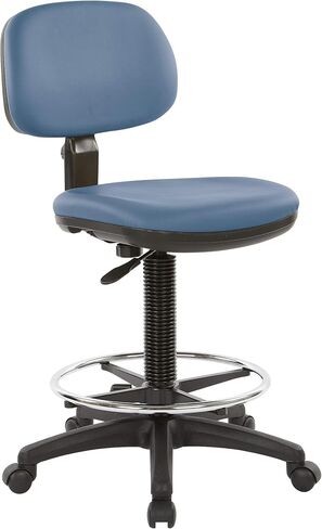 Office Star DC Series Adjustable Drafting Chair with Foot Ring and Sculptured Foam Seat, Dillon Blue Faux Leather in Saudi Arabia