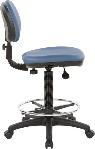Office Star DC Series Adjustable Drafting Chair with Foot Ring and Sculptured Foam Seat, Dillon Blue Faux Leather in Saudi Arabia