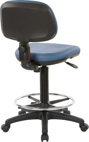 Office Star DC Series Adjustable Drafting Chair with Foot Ring and Sculptured Foam Seat, Dillon Blue Faux Leather in Saudi Arabia