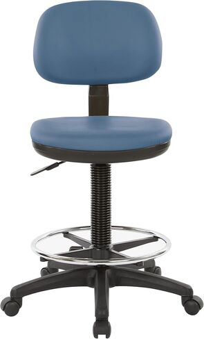 Office Star DC Series Adjustable Drafting Chair with Foot Ring and Sculptured Foam Seat, Dillon Blue Faux Leather in Saudi Arabia