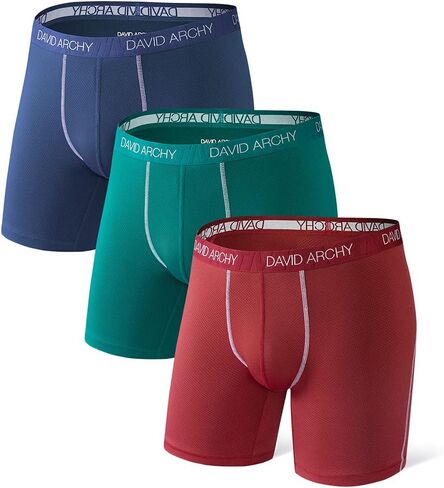 DAVID ARCHY Mens Underwear Quick Dry Boxer Briefs Sports Breathable Underwear in 3 Pack No Fly in Saudi Arabia