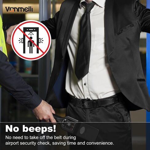 VONMELLI Nickel Free Leather Belt for Men, TSA Approved Non Metal Men’s Belt for Jeans with Hypoallergenic Buckle in Saudi Arabia