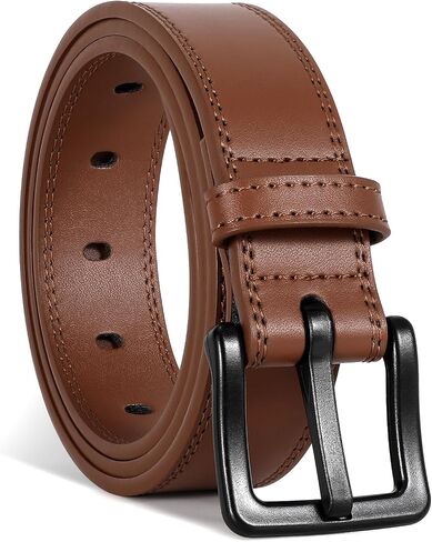 VONMELLI Nickel Free Leather Belt for Men, TSA Approved Non Metal Men’s Belt for Jeans with Hypoallergenic Buckle in Saudi Arabia