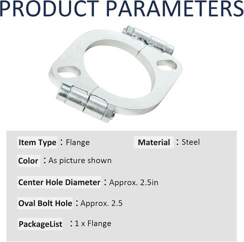 Exhaust Flange Flat Oval Center Split Repair Replacement Part,2.5in 63mm Exhaust Clamps Steel Exhaust Flange Clamp Kit for Industrial in Saudi Arabia