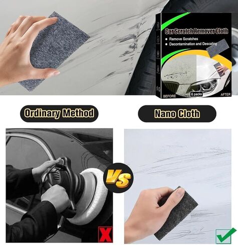 6 PCS-Breathe Green Nano Sparkle Cloth, Nano Sparkle Cloth Car Scratch Remover, Nanosparkle Cloth for Car Scratches, Breath Green Nanosparkle, Nanosparkle Cleaning Cloth for Car Scratches in Kuwait