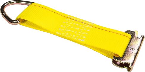 US Cargo Control E-Track Rope Tie-Offs, 2 Inch x 6 Inch Cargo Tie-Downs (10-Pack) with D Ring and Spring E Track Fitting for Easily Securing Cargo to E-Track, 1,467 Pounds Working Load Limit - Yellow in Saudi Arabia