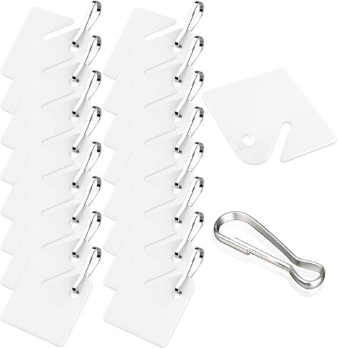 50 Pcs Key Tags White Plastic Hanging Tags with Metal Snap Hooks for Slotted Key Cabinets Boxes Lockers Sturdy Frosted Item Identifiers for Home Office and Garage in Saudi Arabia