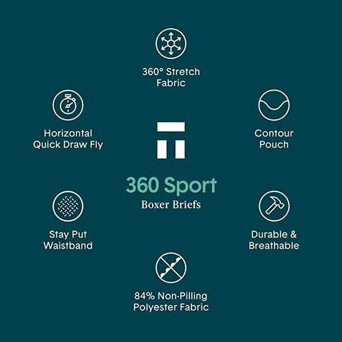 ملابس داخلية للرجال من Tommy John - صندوق رياضي 360 مع حقيبة محيطية - درزة داخلية قصيرة 4 بوصات - ملابس داخلية ماصة للرطوبة in Saudi Arabia
