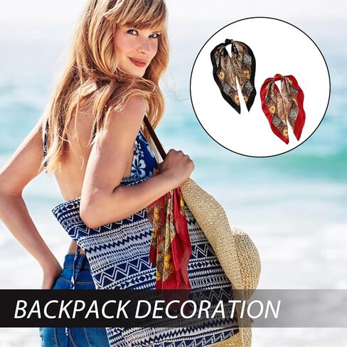 وشاح رأس حريري مربع كبير مقاس 81.28 سم، قطعتان من وشاح الشعر الناعم بملمس الساتان، زينة رائعة بطباعة ذهبية قديمة مناسبة للارتداء اليومي في الصيف والخريف والسفر (أسود وأحمر) in Kuwait