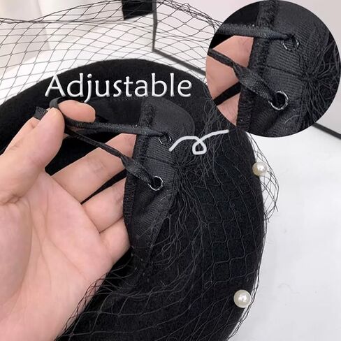 Berets Hat with Pearl French Beret Hats for Women Beret with Mesh Solid Color Hat for Winter Gift for Women in Kuwait
