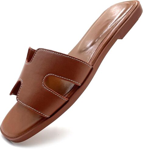 Women's Flat Sandals: Stylish Design, Non-Slip Rubber Sole, Latex Insole for Comfort - Perfect for Shopping, Parties, and Casual Outings - Ideal Gift Choice in Kuwait