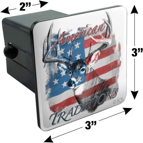 Deer USA Flag American Traditions Hunting Tow Trailer Hitch Cover Plug Insert in Saudi Arabia