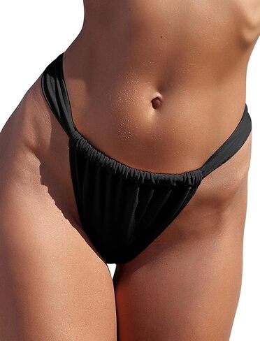 ZAFUL Women's Thong Bikini Bottom Low Waisted High Cut Cheeky Bathing Suit Bottoms with Adjustable Coverage in Saudi Arabia