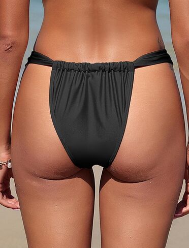 ZAFUL Women's Thong Bikini Bottom Low Waisted High Cut Cheeky Bathing Suit Bottoms with Adjustable Coverage in Saudi Arabia