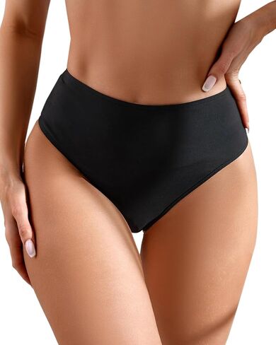 Women's Sexy High Waisted High Cut Cheeky Thong Bikini Swimsuit Bathing Suit Bottoms in Saudi Arabia
